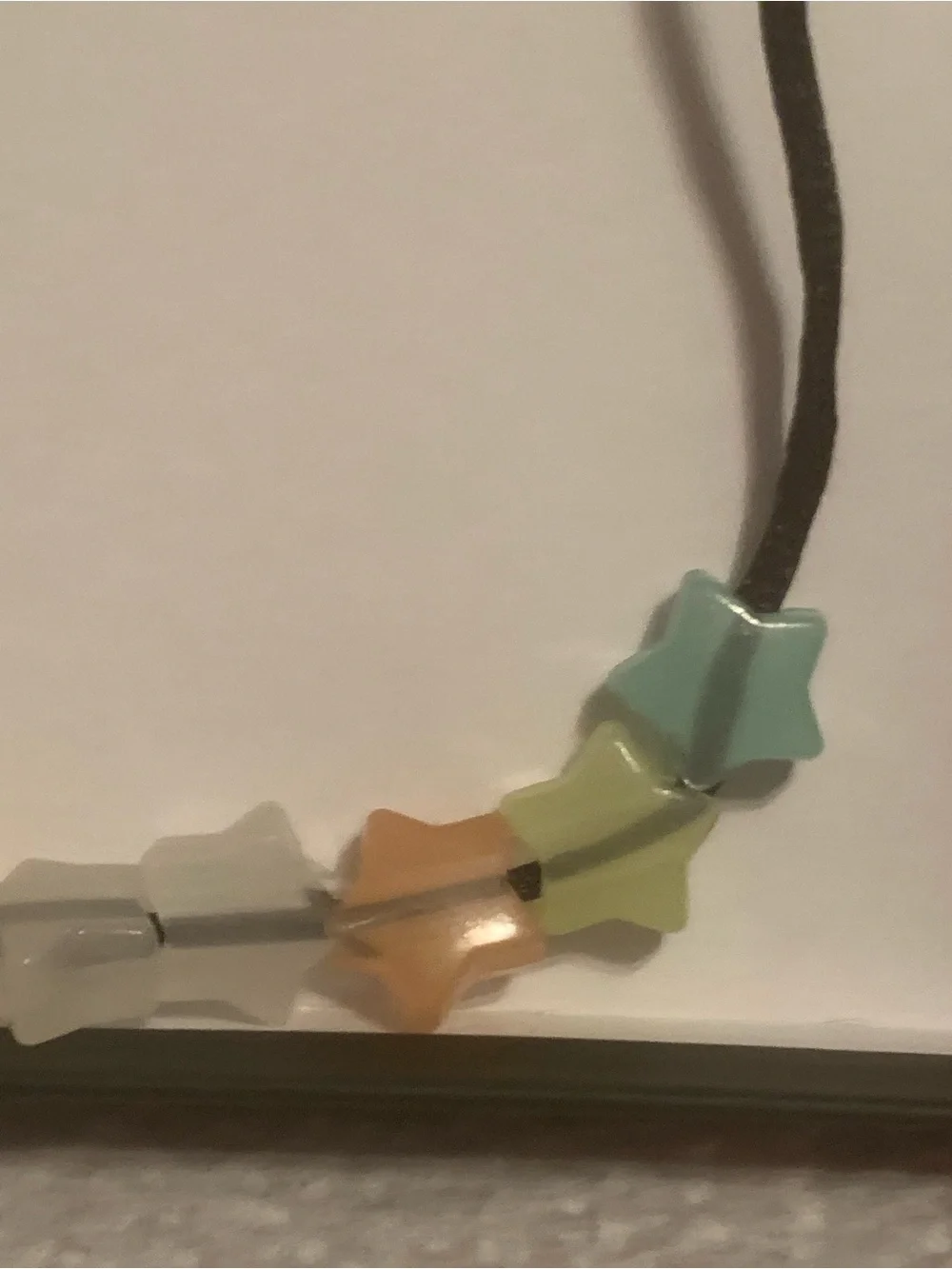 Luminous Glow in the dark -Star Bead Necklace - Pastel Multicolor 18-22”NEW